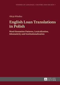 Abbildung von: English Loan Translations in Polish - Peter Lang Verlag
