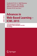 Cover: Advances in Web-Based Learning -- ICWL 2015 - Springer
