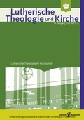 Cover: Lutherische Theologie und Kirche  1-2/2015 - Einzelkapitel - Edition Ruprecht