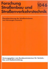 Abbildung von: Charakterisierung der Schallemissionen von Fahrzeugen innerorts - Fachverlag NW in Carl Ed. Schünemann KG