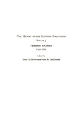Cover: History of the Scottish Parliament - Edinburgh University Press