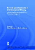 Cover: Recent Developments in Criminological Theory - Routledge