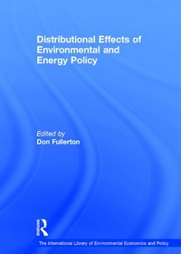 Enlarge image Cover: Distributional Effects of Environmental and Energy Policy - Routledge