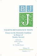 Cover: Talking Renaissance Texts - Edinburgh University Press