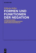 Cover: Formen und Funktionen der Negation - De Gruyter