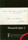 Cover: Manuskripte 7 - Freundesges. d. Goethe- und Schiller-Archivs Weimar