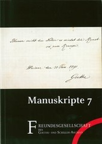Enlarge image Cover: Manuskripte 7 - Freundesges. d. Goethe- und Schiller-Archivs Weimar