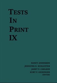 Enlarge image Cover: Tests in Print IX - Buros Institute of Mental Measurements,U.S.