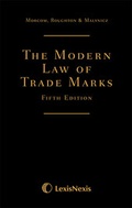 Cover: Morcom, Roughton and St Quintin: The Modern Law of Trade Marks - Butterworths Law