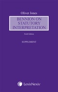 Cover: Bennion on Statutory Interpretation Supplement - Butterworths Law
