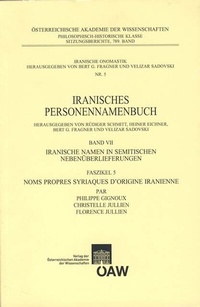 Abbildung von: Iranische Namen in semitischen Nebenüberlieferungen - Verlag der österreichischen Akademie der Wissenschaften