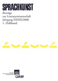 Cover: Sprachkunst. Beitr&auml;ge zur Literaturwissenschaft / Sprachkunst. Beitr&auml;ge zur Literaturwissenschaft Jahrgang XXXIX/2008 1. Halbband - Verlag der &ouml;sterreichischen Akademie der Wissenschaften