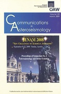 Cover: Communications in Asteroseismology Volume 159, 2009 - Verlag der &ouml;sterreichischen Akademie der Wissenschaften