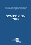 Cover: Symposion 2007 - Verlag der &ouml;sterreichischen Akademie der Wissenschaften