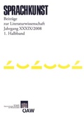 Cover: Sprachkunst. Beitr&auml;ge zur Literaturwissenschaft / Sprachkunst Jarhgang 39/2008 1. Halbband - Verlag der &Ouml;sterreichischen Akademie der Wissenschaften