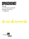 Cover: Sprachkunst - Beitr&auml;ge zur Literaturwissenschaft, Jahrgang XLII/2011, 1. Halbband - Verlag der &ouml;sterreichischen Akademie der Wissenschaften