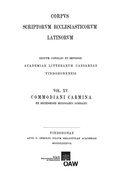 Cover: Commodiani carmina - Verlag der &ouml;sterreichischen Akademie der Wissenschaften
