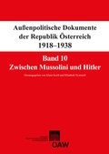 Cover: Au&szlig;enpolitische Dokumente der Republik &Ouml;sterreich 1918?1938, Band 10 - Verlag der &ouml;sterreichischen Akademie der Wissenschaften