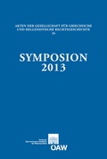Cover: Symposion 2013 - Verlag der &ouml;sterreichischen Akademie der Wissenschaften