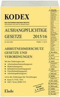 Abbildung von: KODEX Aushangpflichtige Gesetze 2015/16 - Linde