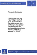 Cover: Vertragshaftung und Drittschutz - Peter Lang Verlag
