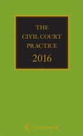 Cover: The Civil Court Practice 2016 - Butterworths Law
