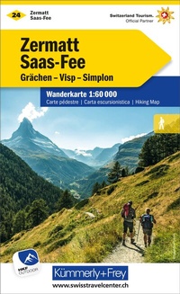 Abbildung von: Kümmerly+Frey Wanderkarte 24 Zermatt, Saas-Fee 1:60.000 - Hallwag Kümmerly+Frey