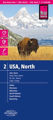 Abbildung von: Reise Know-How Landkarte USA, Nord / USA, North (1:1.250.000) : Idaho, Montana, Wyoming, North Dakota, South Dakota, Nebraska - Reise Know-How Verlag Peter Rump GmbH