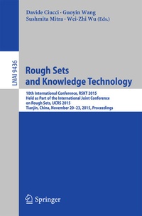 Enlarge image Cover: Rough Sets and Knowledge Technology - Springer