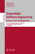 Cover: Dependable Software Engineering: Theories, Tools, and Applications - Springer