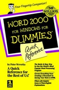 Cover: Word 2000 for Windows for Dummies Quick Reference - Hungry Minds Inc,U.S.