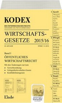 Abbildung von: KODEX Wirtschaftsgesetze Band I 2015/16 - Linde