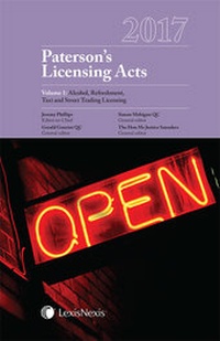 Abbildung von: Paterson's Licensing Acts 2017 - Butterworths Law