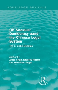 Enlarge image Cover: On Socialist Democracy and the Chinese Legal System - Routledge
