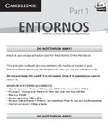 Cover: Entornos Beginning Online Workbook Part 1 Activation Card - Cambridge-Edinumen