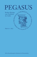 Cover: Pegasus / PEGASUS 14 - Lukas Verlag f&uuml;r Kunst- und Geistesgeschichte