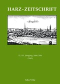 Cover: Harz-Zeitschrift f&uuml;r den Harz-Verein f&uuml;r Geschichte und Altertumskunde - Lukas Verlag f&uuml;r Kunst- und Geistesgeschichte