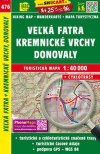Abbildung von: Velká Fatra, Kremnické vrchy, Donovaly / Große Fatra, Kremnitzer Berge, Donovaly (Wander - Radkarte 1:40.000) - SHOCart