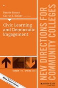 Cover: Civic Learning and Democratic Engagement - Jossey-Bass