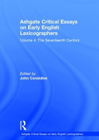 Abbildung von: Ashgate Critical Essays on Early English Lexicographers - Routledge