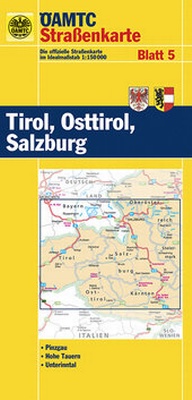 Abbildung von: ÖAMTC Straßenkarte Blatt 5 Tirol, Osttirol, Salzburg 1:150 000 - MAIRDUMONT