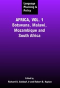 Cover: Language Planning and Policy in Africa, Vol 1 - Multilingual Matters