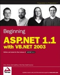 Enlarge image Cover: Beginning ASP.NET 1.1 with VB.NET 2003 - Wrox