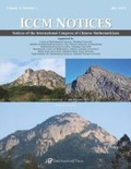 Cover: Notices of the International Congress of Chinese Mathematicians, Volume 3, Number 1 (2015) - International Press of Boston Inc