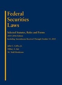 Abbildung von: Federal Securities Laws - West Academic Press