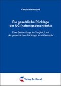 Abbildung von: Die gesetzliche Rücklage der UG (haftungsbeschränkt) - Kovac, Dr. Verlag