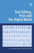 Cover: Text Editing, Print and the Digital World - Routledge