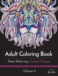 Cover: Adult Coloring Book: Stress Relieving Animal Designs, Volume 2 - Blue Star