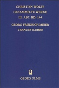 Cover: Vernunftlehre - Georg Olms Verlag