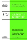 Cover: Hochschulentwicklung in Europa 1950-2000 - Institut f. Hochschulforschung Wittenberg